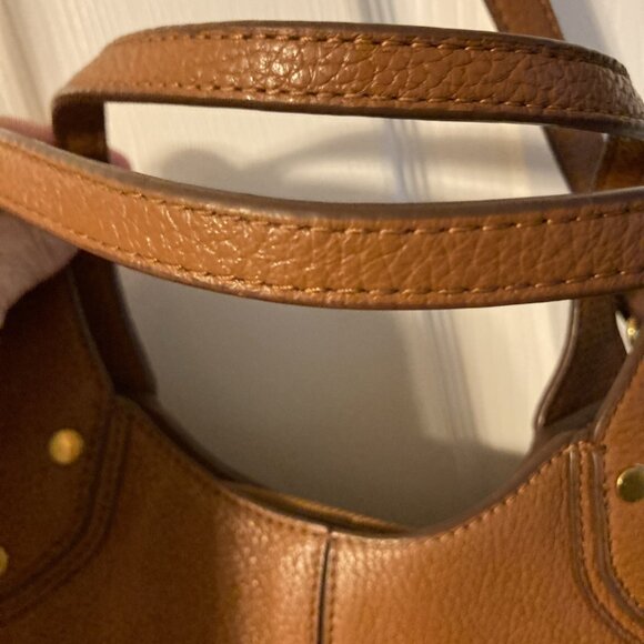 Banana Republic LARGE Bag Gold HardwareBrown Pebbled Leather Tote W/ Laptop Slv - Picture 15 of 15